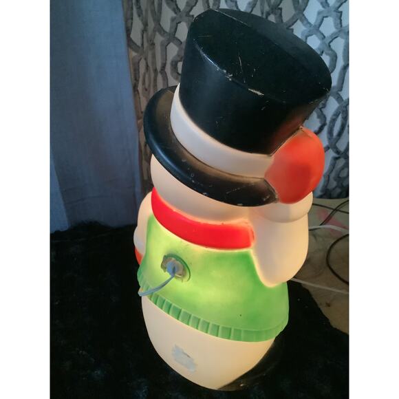Frosty Snowman Blow Mold Vintage General Foam 18" Carrot - Picture 4 of 5